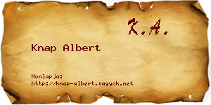 Knap Albert névjegykártya